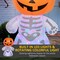6ft Halloween Inflatables Smiling Skeleton Ghost with Pumpkin Head Outdoor Decoration with Rotating LED Light